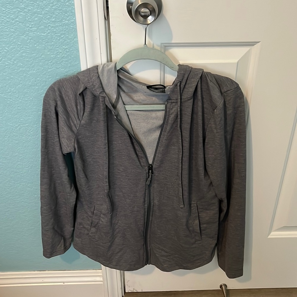 Lightweight Grey Zip-Up Hoodie